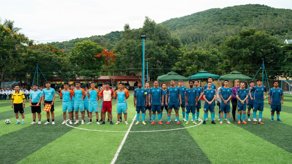 George Washington Sailors Play Soccer with Vietnamese Sailors