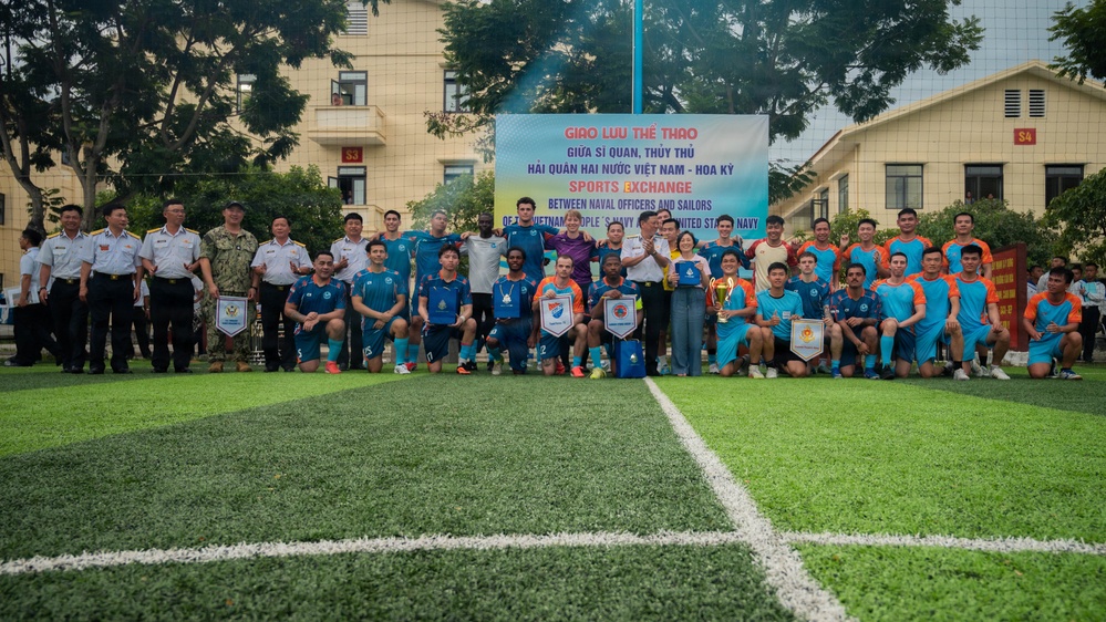 George Washington Sailors Play Soccer with Vietnamese Sailors