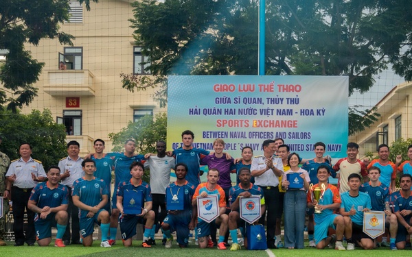 George Washington Sailors Play Soccer with Vietnamese Sailors