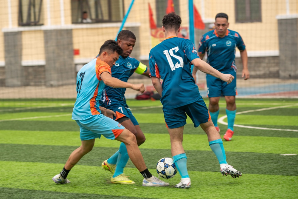 George Washington Sailors Play Soccer with Vietnamese Sailors