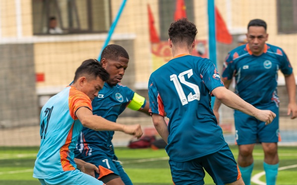 George Washington Sailors Play Soccer with Vietnamese Sailors