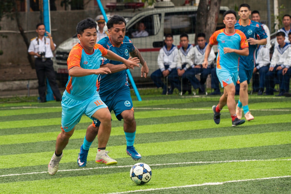 George Washington Sailors Play Soccer with Vietnamese Sailors