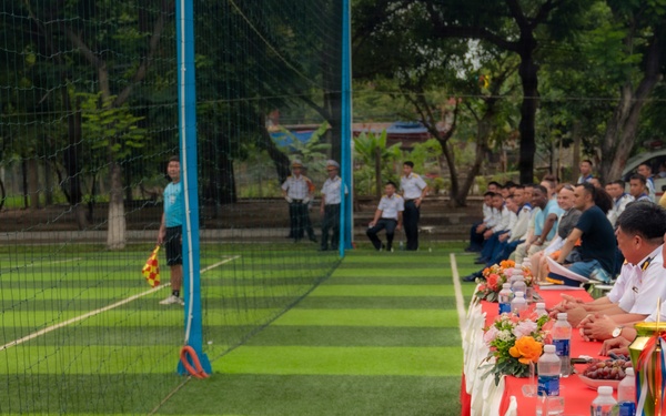 George Washington Sailors Play Soccer with Vietnamese Sailors