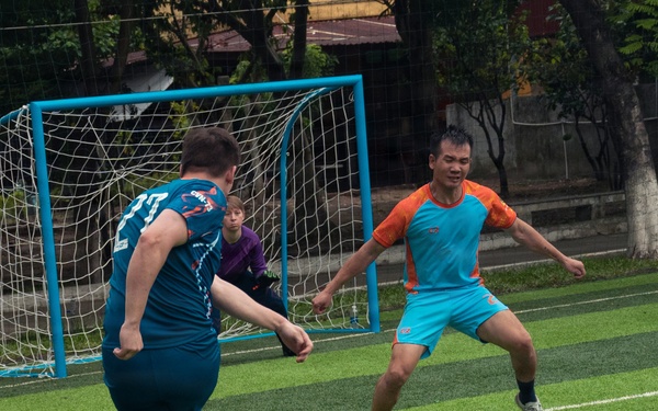George Washington Sailors Play Soccer with Vietnamese Sailors