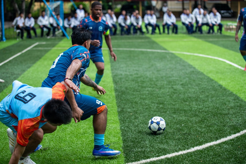 George Washington Sailors Play Soccer with Vietnamese Sailors
