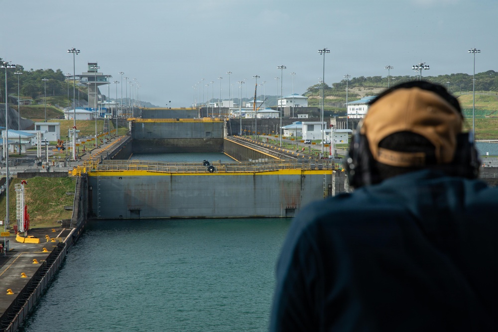 LCF-24: USS San Antonio Straddles the Caribbean Sea and Pacific in Panama
