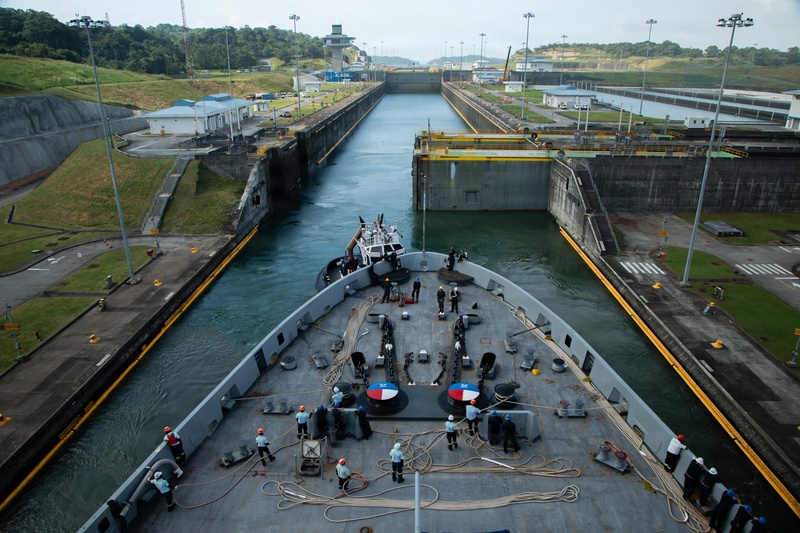 24th Marine Expeditionary Unit and USS San Antonio Transit Panama Canal