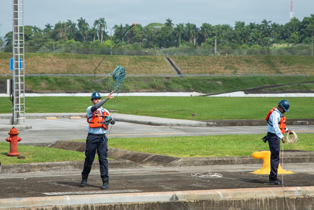 LCF-24: USS San Antonio Straddles the Caribbean Sea and Pacific in Panama