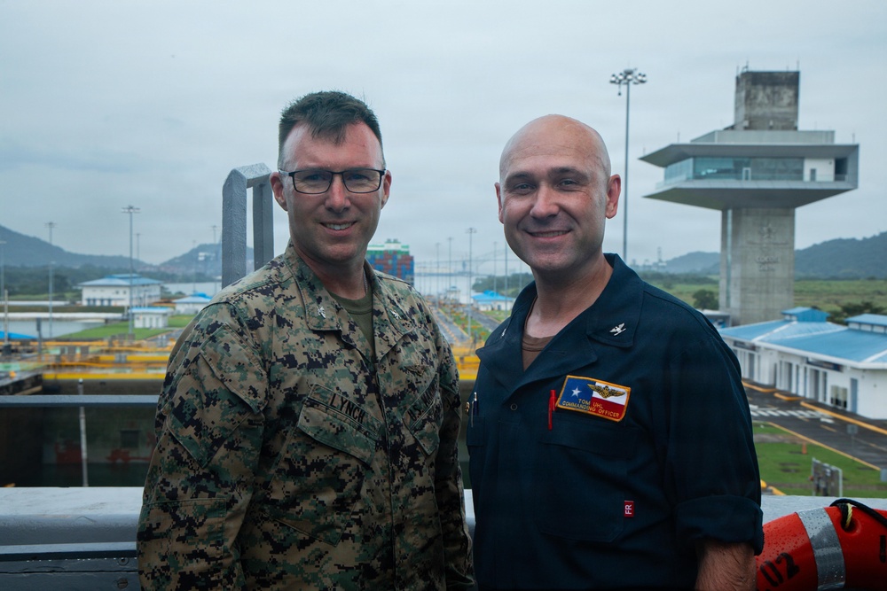 LCF-24: USS San Antonio Straddles the Caribbean Sea and Pacific in Panama