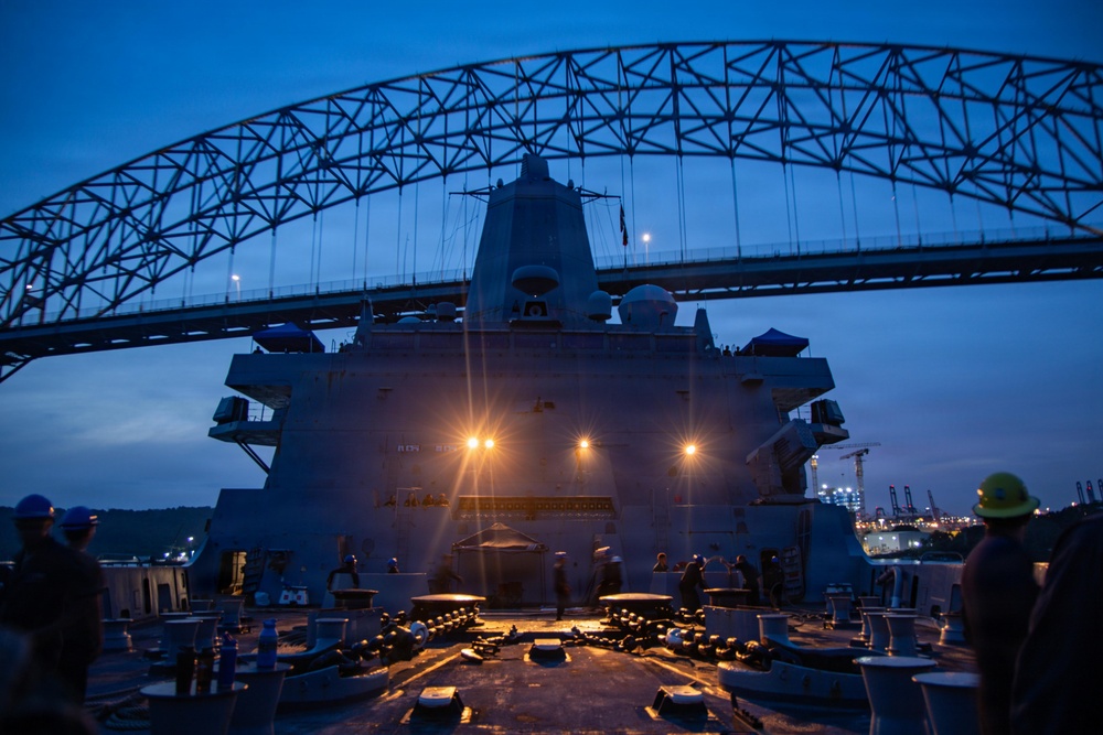 LCF-24: USS San Antonio Straddles the Caribbean Sea and Pacific in Panama