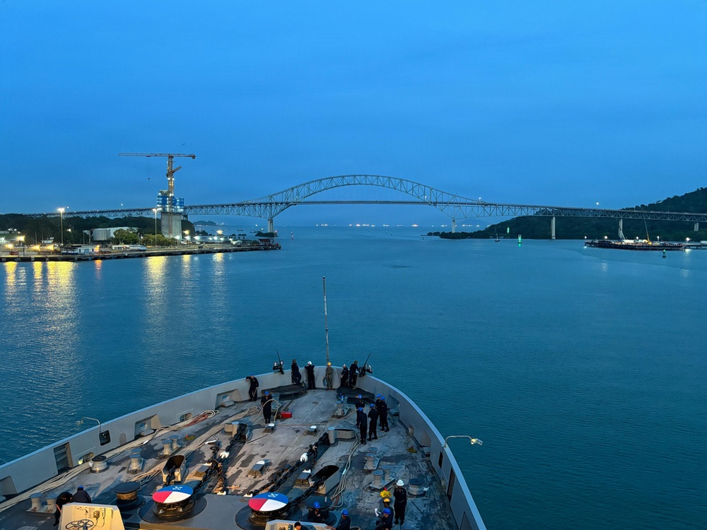 LCF-24: USS San Antonio Straddles the Caribbean Sea and Pacific in Panama