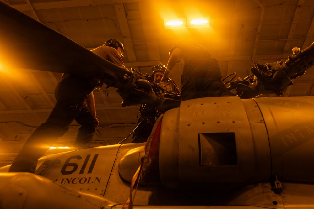 Abraham Lincoln Conducts Aircraft Maintenance