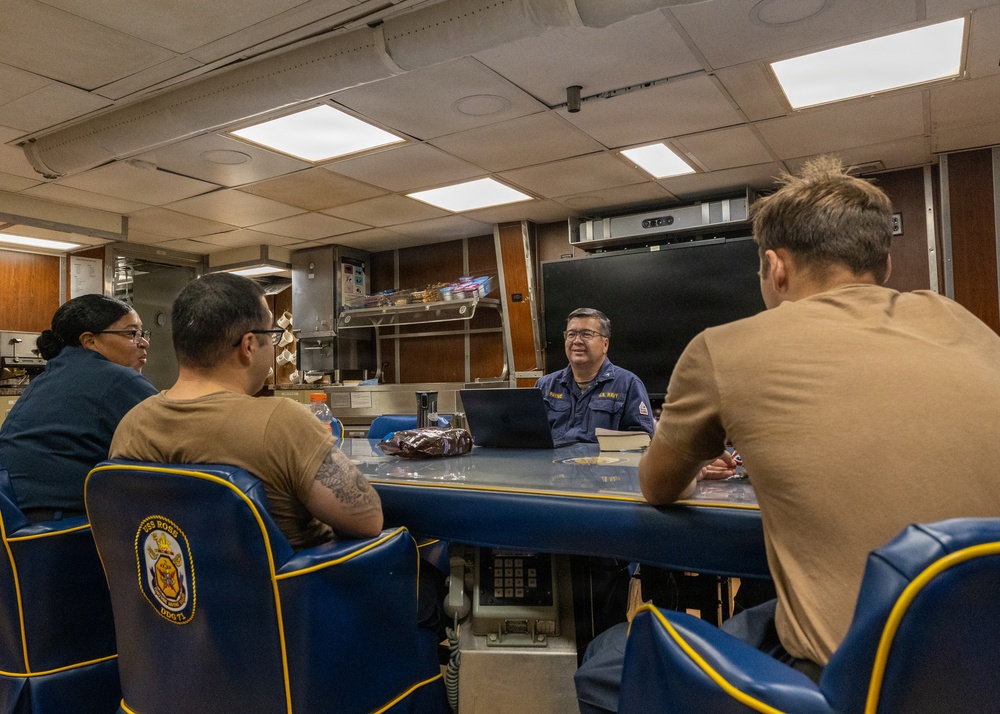 "Coffee with Chaps" Aboard USS Ross