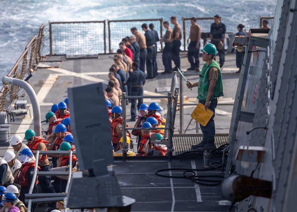 Replenishment-at-Sea Aboard USS Ross