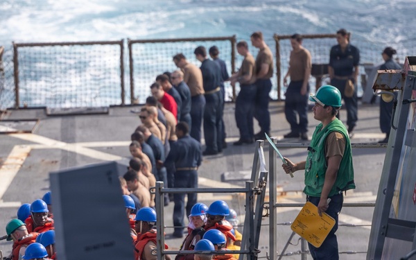 Replenishment-at-Sea Aboard USS Ross