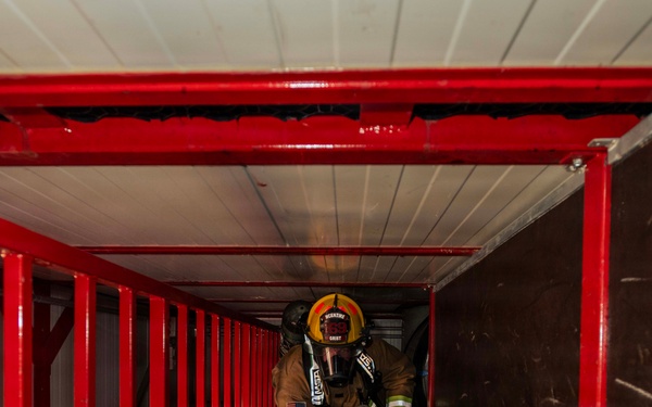 169th CES firefighters perform simulated confined space operations at Spangdahlem AB, Germany