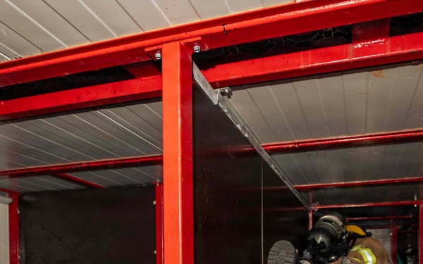 169th CES firefighters perform simulated confined space operations at Spangdahlem AB, Germany