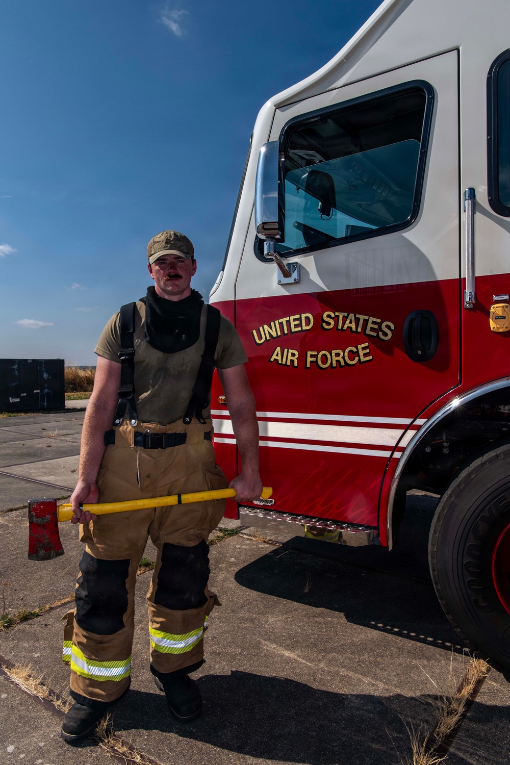 169th CES firefighters perform simulated confined space operations at Spangdahlem AB, Germany