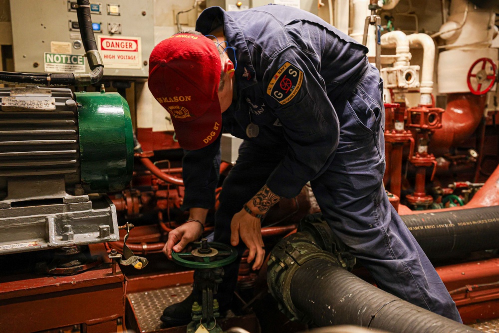 Engineering Maintenance Aboard USS Mason (DDG 87)