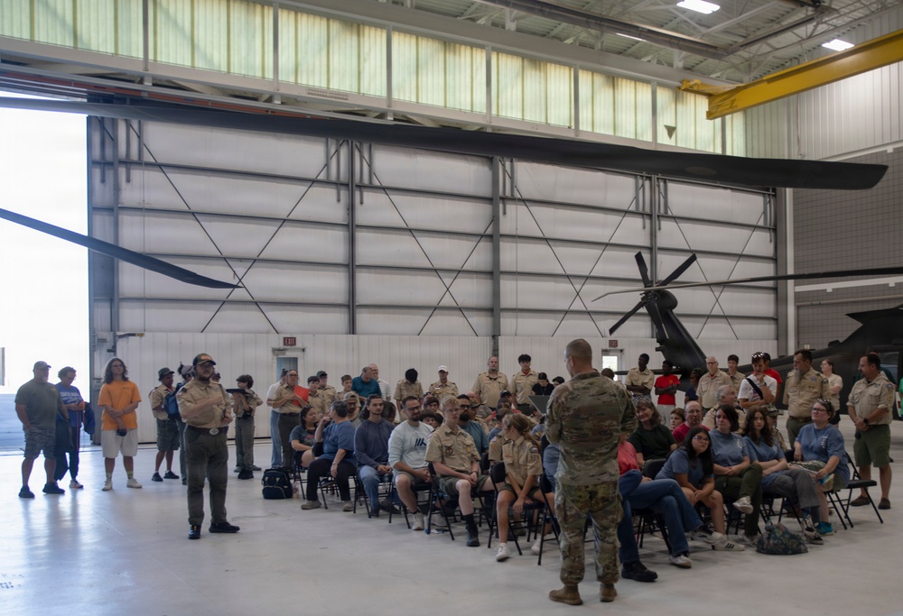Boy Scouts of America (Cabot, AR) participate in Equipment Preparations and Flights on UH-60 Blackhawks