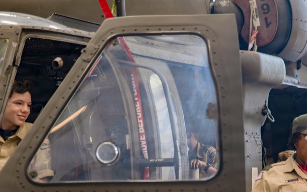 Boy Scouts of America (Cabot, AR) participate in Equipment Preparations and Flights on UH-60 Blackhawks