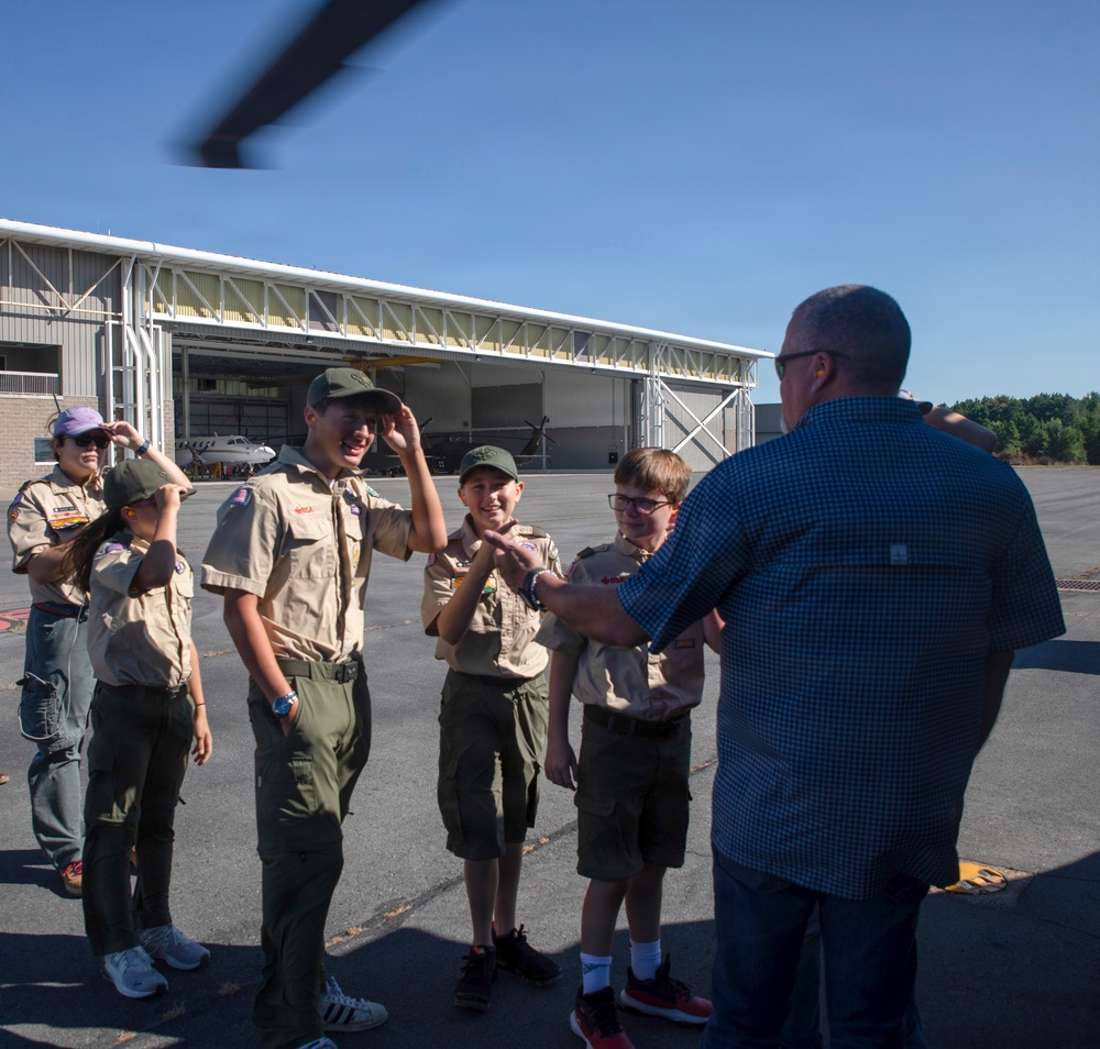 Boy Scouts of America (Cabot, AR) participate in Equipment Preparations and Flights on UH-60 Blackhawks