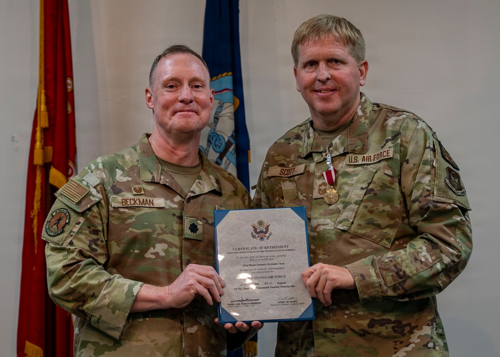 507th Security Forces Squadron celebrates CMSgt Chris Scott's Retirement