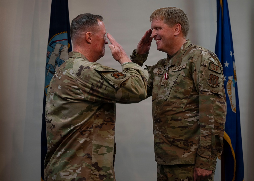 507th Security Forces Squadron celebrates CMSgt Chris Scott's retirement