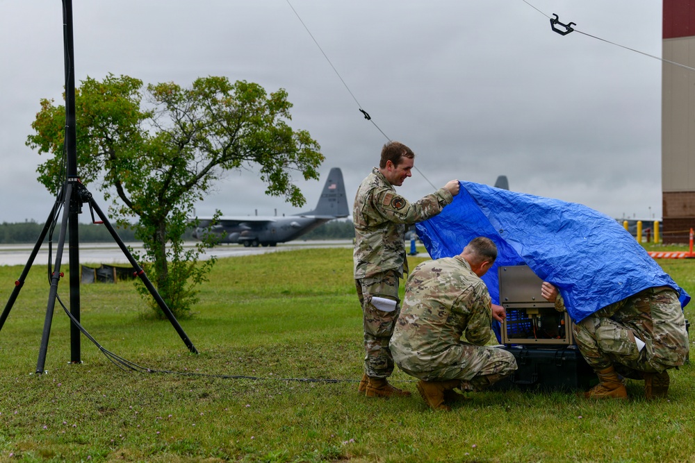 110th Communications Squadron sets up mobile 5G tower during Northern Strike 26-2