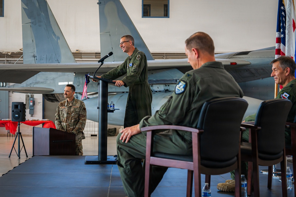 Col. Travis H. Stephens gives incoming speech
