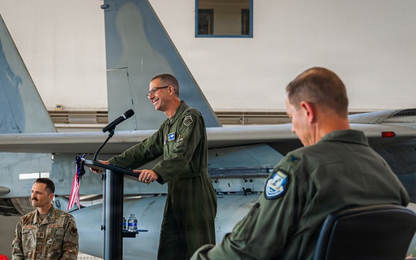 Col. Travis H. Stephens gives incoming speech