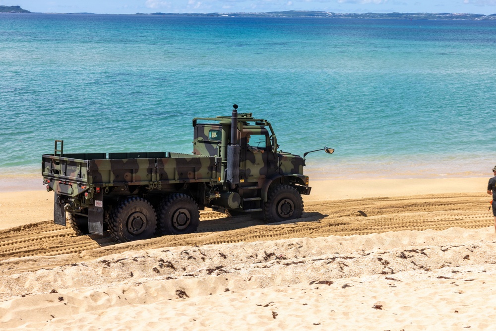 U.S. Marines Conduct Littoral Maneuvers with Medium Tactical Vehicle Replacements