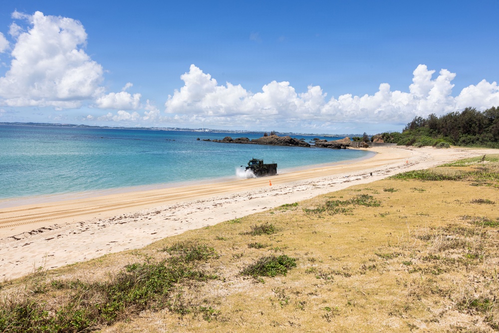 U.S. Marines Conduct Littoral Maneuvers with Medium Tactical Vehicle Replacements