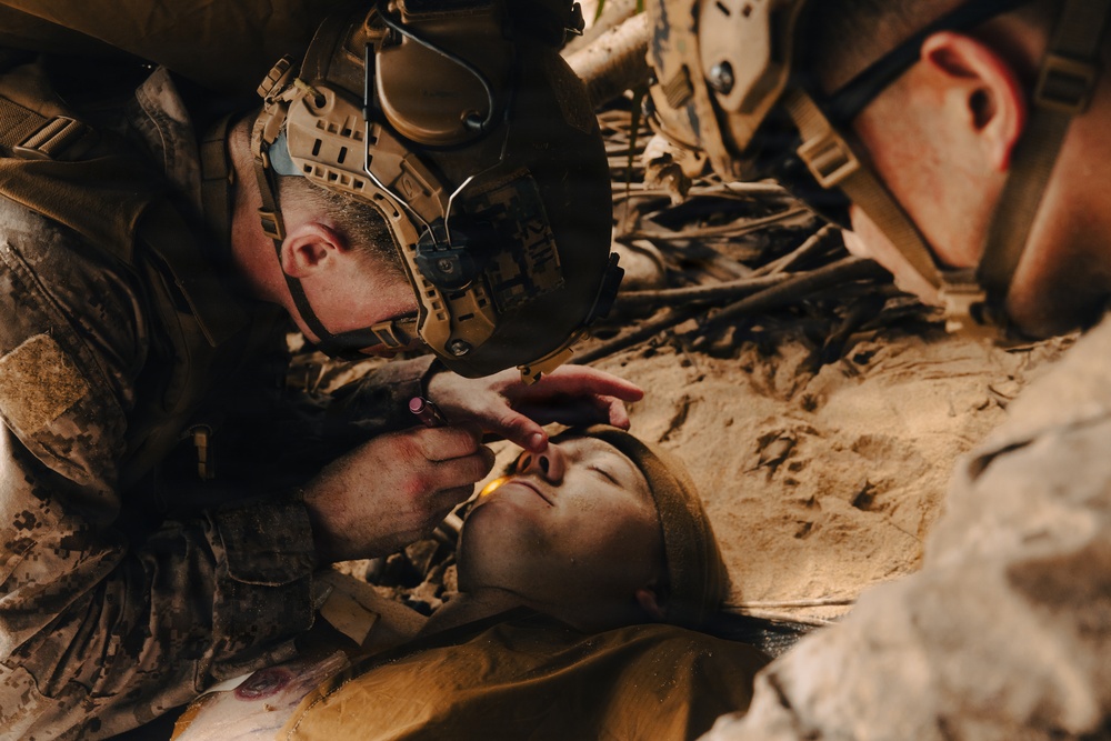 U.S. Marines and Sailors Participate in a Culminating Event of a Combat Medical Course