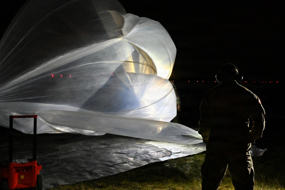 Soldiers Launch Balloons in Poland