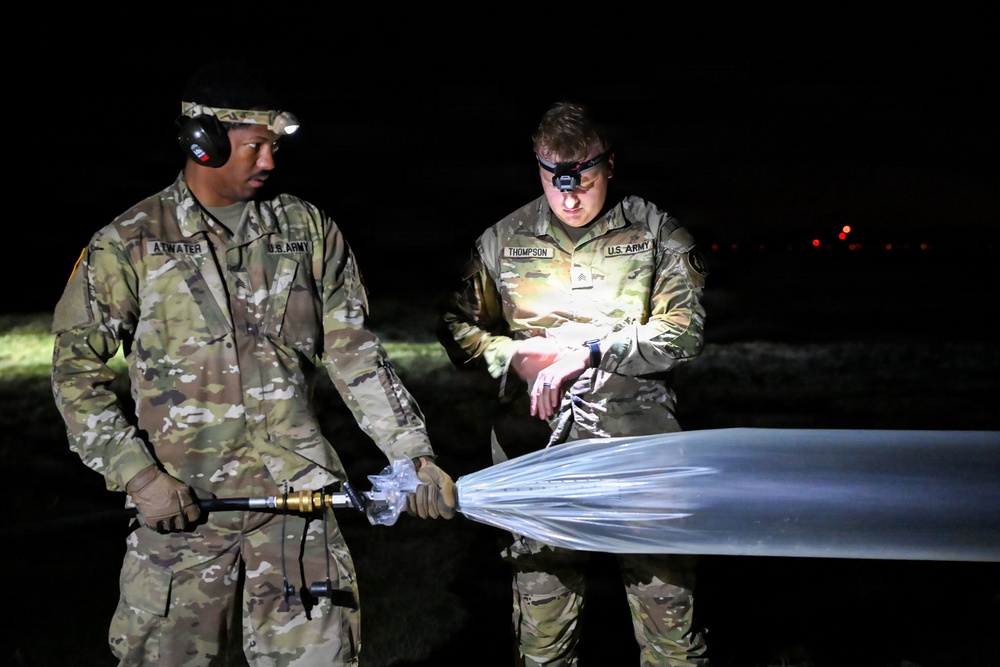 Soldiers Launch Balloons in Poland