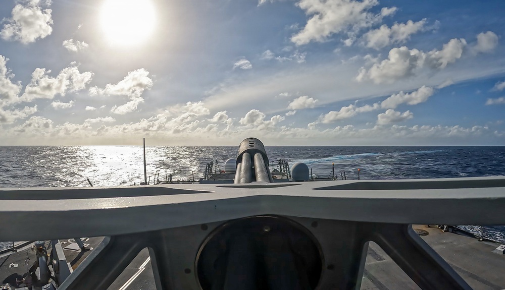 USS Mustin conducts Phalanx CIWS PAC fire