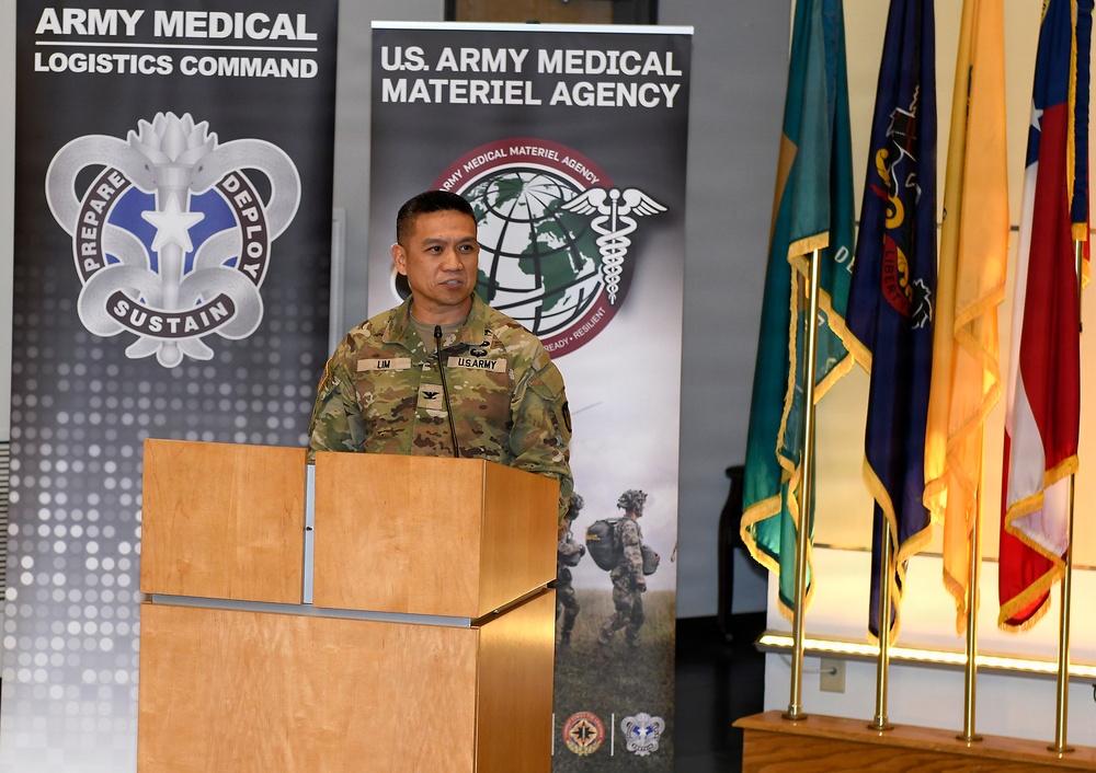 Col. Lim speaks during USAMMA discontinuation ceremony
