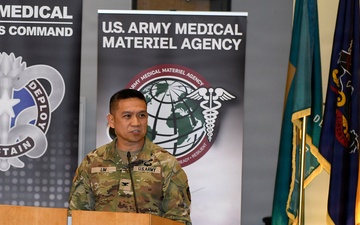 Col. Lim speaks during USAMMA discontinuation ceremony