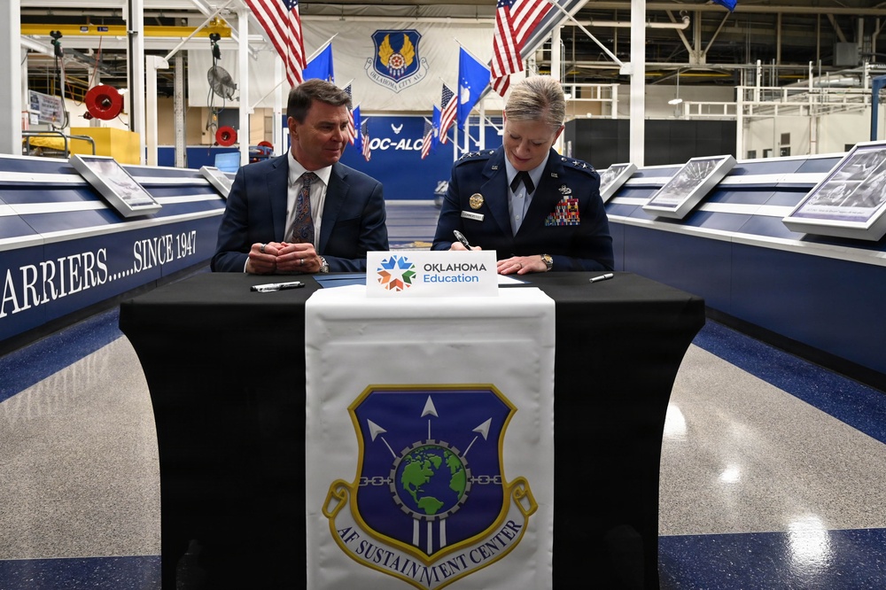 Air Force Sustainment Center and Oklahoma State Department of Education memorandum of understanding