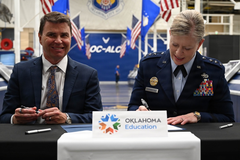 Air Force Sustainment Center and Oklahoma State Department of Education memorandum of understanding