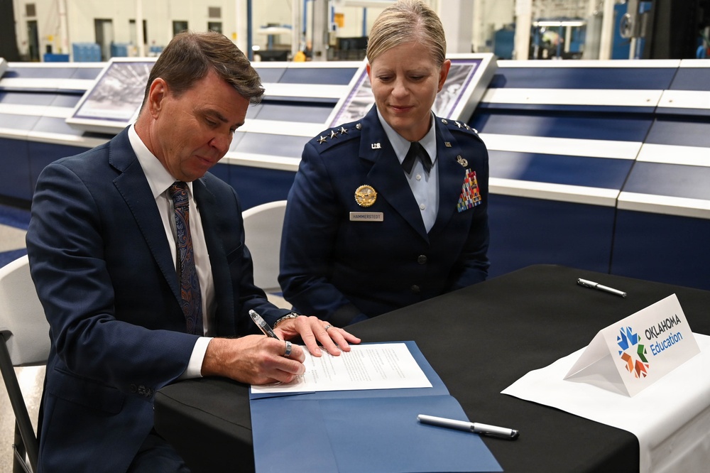 Air Force Sustainment Center and Oklahoma State Department of Education memorandum of understanding