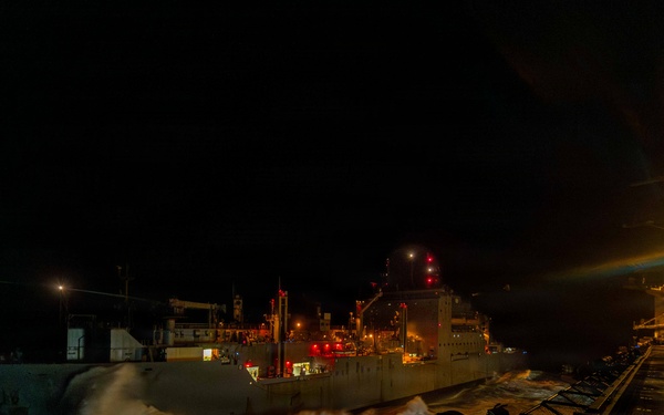 Abraham Lincoln Conducts a Replenishment-at-Sea with Cesar Chavez