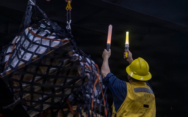 Abraham Lincoln Conducts a Replenishment-at-Sea with Cesar Chavez