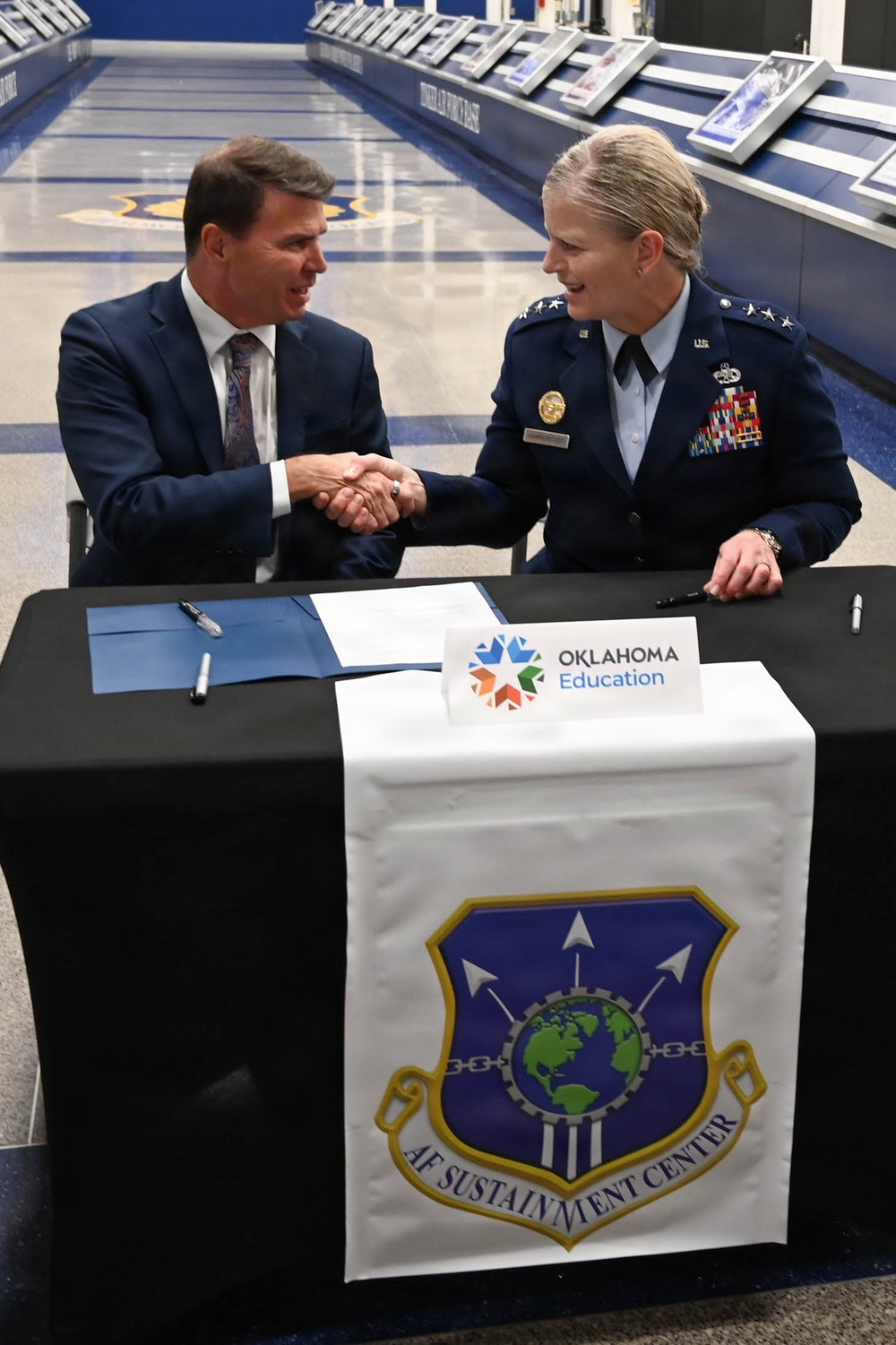 Air Force Sustainment Center and Oklahoma State Department of Education memorandum of understanding