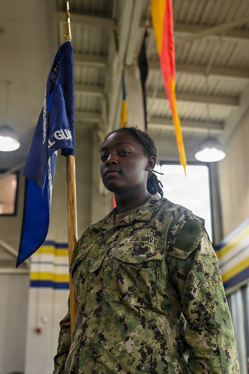 U.S. Navy Sailors Conduct Honor Guard Drill Training