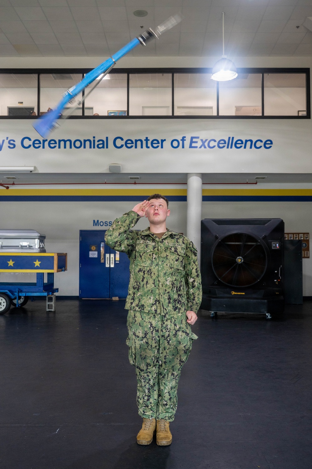 U.S. Navy Sailors Conduct Honor Guard Drill Training