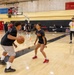 Youth basketball camp led by Christain Taylor, a professional international basketball player, at the Semper Fit base gym aboard Marine Corps Logistics Base Barstow, California, August 1.