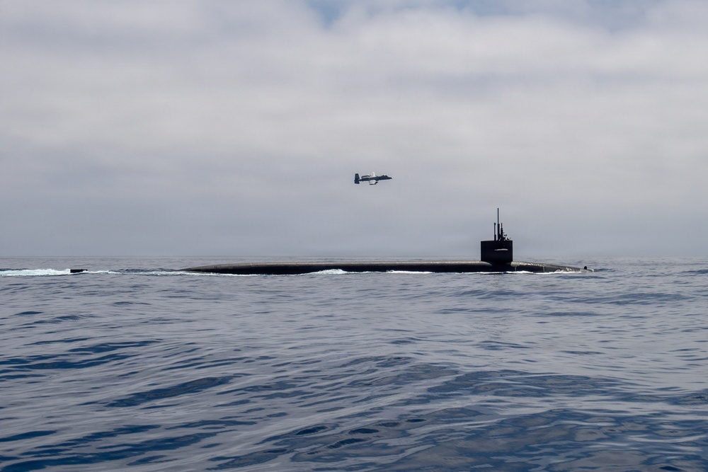 USAF A-10 Thunderbolt II Escorts USN Ohio-class SSBN