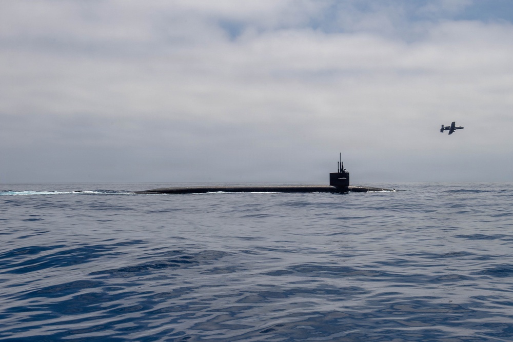 USAF A-10 Thunderbolt II Escorts USN Ohio-class SSBN